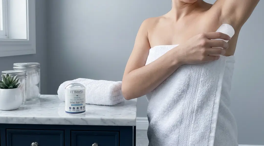 Pencere kenarında iki adet IT Works kristal taş deodorant